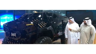 Wenn nicht hier, wo dann? Verrückte, teure und abgedrehte Autos gehören auf der Motor Show in Dubai längst zur Normalität. (SP-X/Michael Specht)