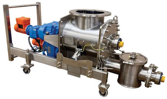 Ajax Equipment has supplied Sterling Pharma Solutions, with an Atex-rated agitated screw feeder mounted on a mobile frame to feed an active pharmaceutical ingredient. (Source:  Ajax Equipment)