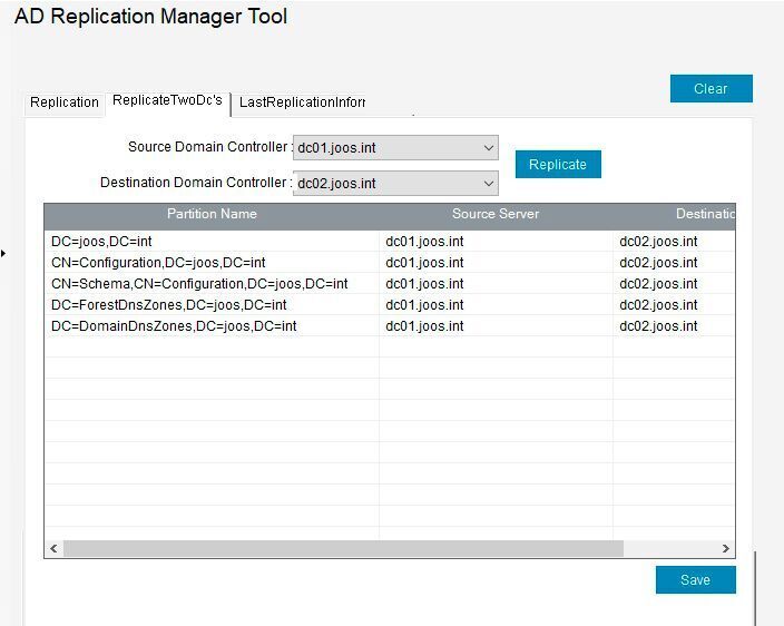 Replizieren von zwei beliebigen DCs mit AD Replication Manager Tool. (Joos / ManageEngine / Zoho Corporation)