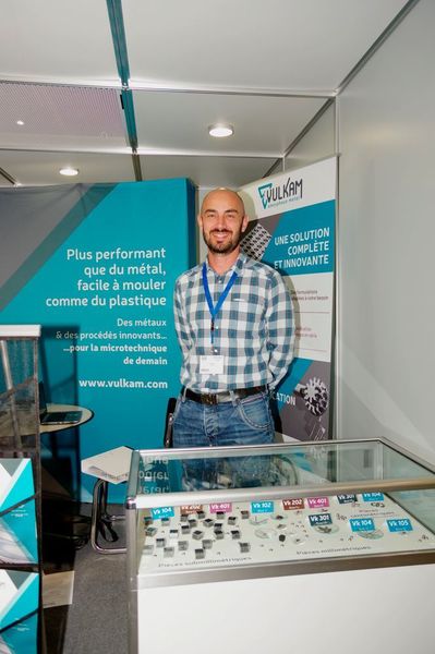 Sébastien Gravier Président et CEO de Vulkam présentait aux nombreux visiteurs les avantages extraordinaires des alliages métalliques amorphes et les multiples applications dans les domaines de l'horlogerie, de la joaillerie, des medtech et des micro-technologies.  (MSM)