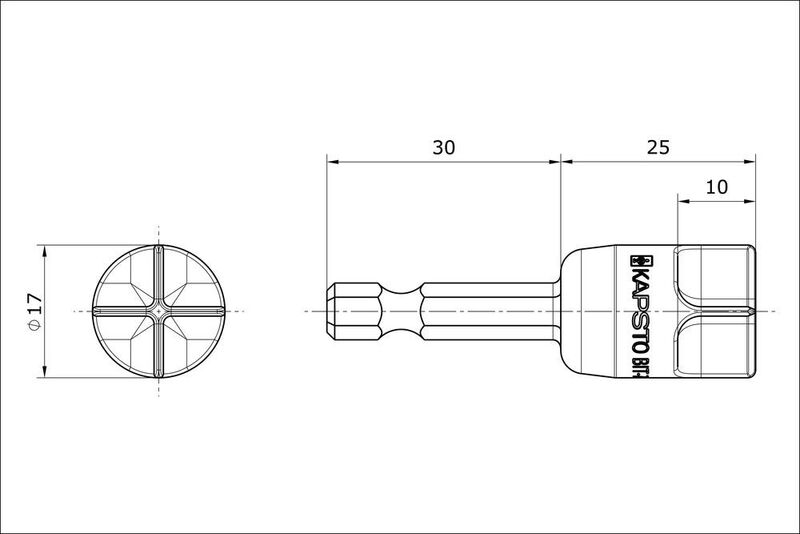 Der Schaft ist für Schrauber mit der Aufnahme nach DIN ISO 1173 ausgelegt (Pöppelmann)