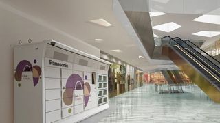 Linkst steht er! Der Smartlocker von Panasonic. Mit ihm werde der Warenversand demnächst auch in Europa rund um die Uhr und einfach machbar. In anderen Teilen der Welt werde er bereits sehr geschätzt – nicht nur von den Kunden, auch von den Betreibern. (ninever)