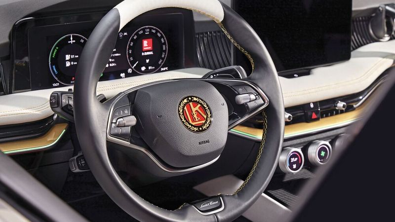 Es ist im Lenkrad ebenso zu sehen ... (Skoda Auto)