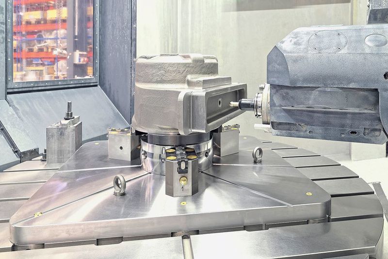 Dieses Erregergehäuse ist von innen auf dem Leichtbaufutter Rota-S flex gespannt. Auf dem identischen Futter können auch Werkstücke mit großem Durchmesser bearbeitet werden. (Schunk)