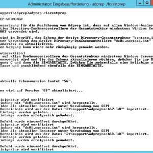 Abbildung 1: Vor der Aktualisierung von Domänencontrollern zu Windows Server 2012 R2, müssen Schema und Domäne mit neuen Funktionen erweitert werden.
