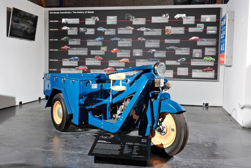 Das Mazda-GB-Dreirad aus dem Jahr 1950 wurde unter anderem dazu genutzt, um in Mazdas Heimatstadt Hiroshima Schutt und Geröll abzutransportieren.  (Mazda)