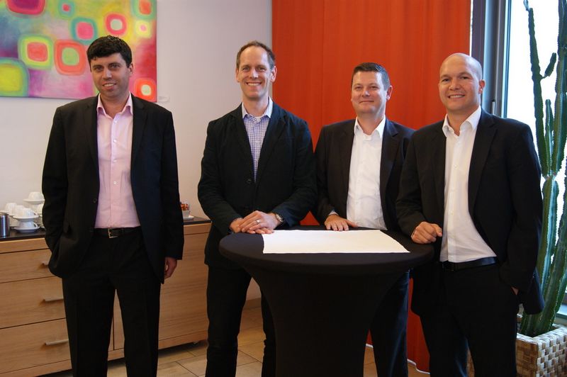Die Also-Geschäftsführung (v. l.): Sascha Viro, Matthias Lorz, Reiner Schwitzki und Stefan Klinglmair (Bild: IT-BUSINESS/Sarah Maier)