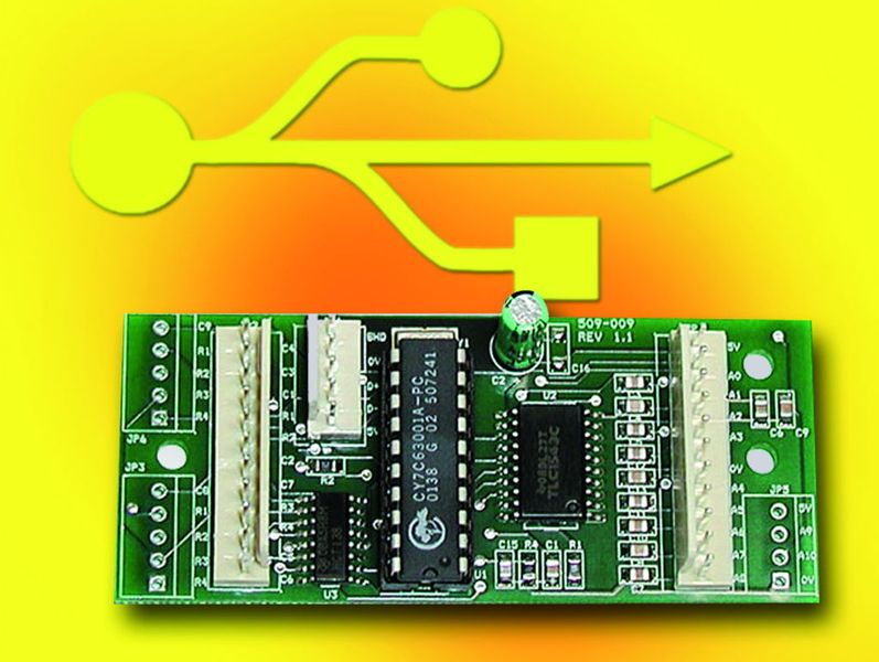 USB-Board: Die USB-Platine in ihrer Standardkonfiguration für Joysticks mit Potentiometern und Hall-Effekt-Sensoren (Archiv: Vogel Business Media)