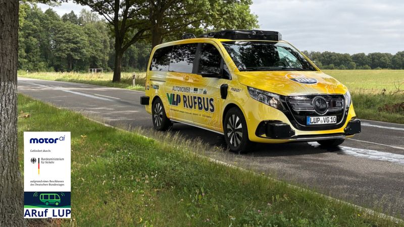 Unterwegs auf Level 4: Im Rahmen des Testbetriebs in Hagenow erprobt MOTOR Ai seinen komplett in Deutschland entwickelten Software-Stack für autonomes Fahren.(Bild:  Motor Ai / VLP)