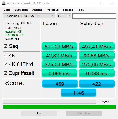 Mit AS SSD lassen sich umfangreiche Informationen zu SSDs anzeigen. (Joos / Alexej Schepeljanski)
