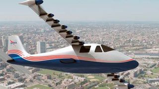 Das Elektroflugzeug X-57 Maxwell der Nasa soll 14 Propellern emissionsfrei fliegen. (Nasa Langley/Advanced Concepts Lab)