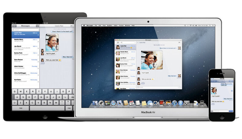 Mit Messages sind die Macbooks und Desktop-Macs auch in die Kommunikation via iMessages von und zu iPad, iPhone und iPod Touch eingebunden. (Archiv: Vogel Business Media)