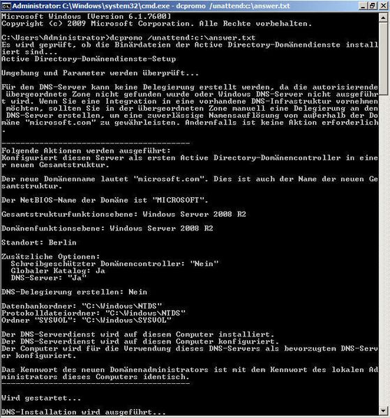 Abbildung 5: Installieren eines Core-Servers zum Domänencontroller (Archiv: Vogel Business Media)