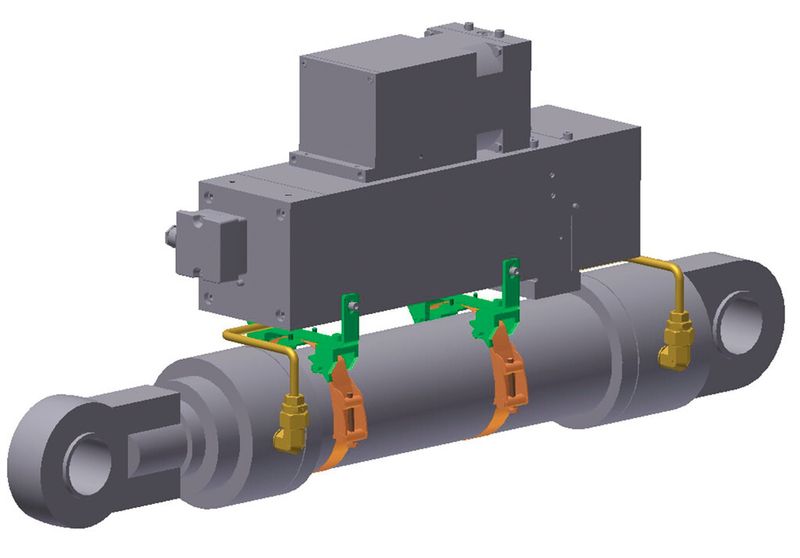 Bild 1: Der hydraulische Kompaktantrieb setzt an, wenn die Zentralhydraulik an wirtschaftliche Grenzen stößt. Er wird – herstellerunabhängig – mit Hydraulikzylinder geliefert und kann in jeder Einbaulage verwendet werden. (Bild: EMG)