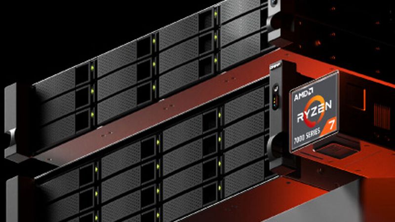 QNAP setzt bei den Systemen der TS-hx77AXU-RP-Reihe auf AMDs Ryzen-7000-Plattform.(Bild:  QNAP)