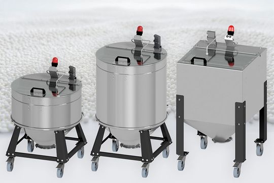 Roll-Container in den drei Größen 120 l, 200 l und 215 l(Bild:  Siloanlagen Achberg, KI-Hinweis: Hintergrund KI-generiert)