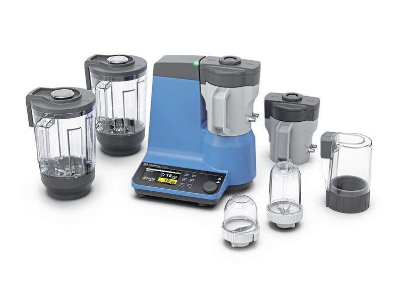 Der Multidrive control von IKA fungiert dank verschiedener Aufsätze als Schneid-/Schlagmühle/ Mixer/Dispergierer (Bild: IKA)