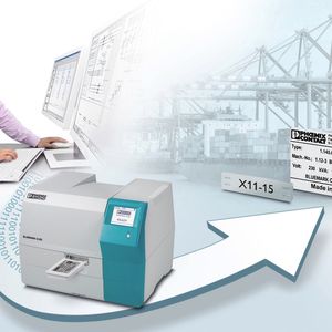 Mit dem Bedruckungssystem Bluemark C-LED von Phoenix Contact ist das Markieren von Metallschildern so einfach wie das Bedrucken von Papier.