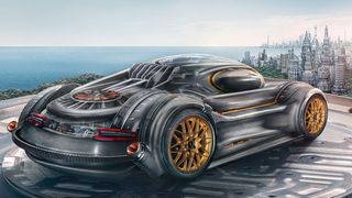 Die Motive des Automechanika-Kalenders bestehen aus Kfz-Teilen. Geschulte Beobachter erkennen am Heck dieses  Sportwagens einen bürstenlosen Gleichstrommotor. (Automechanika)