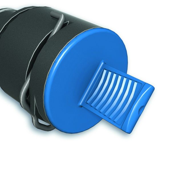 Der VDA-Dichtstopfen GPN 248 mit Lasche schützt den Anschlussbereich von VDA-Schnellverschlusskupplungen und wird schonend und sicher auf den innenliegenden Dichtungsring des Connectors geklemmt. (Bild: Pöppelmann)