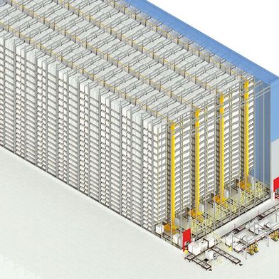 Jungheinrich stärkt die Produktionsversorgung bei FFG mit einem viergassigen Hochregallager mit 19.152 Palettenstellplätzen. (Bild: Jungheinrich)
