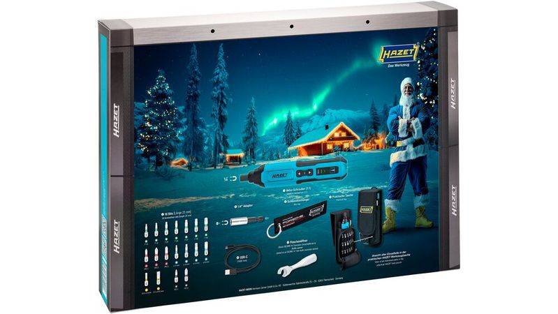 Diesjährige Adventskalender bringt erstmals einen Akkuschrauber ins Hazet-Sortiment.(Bild:  Hazet)