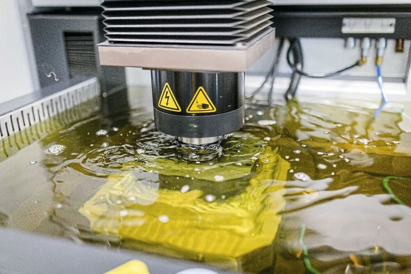 Sodick EDM during the erosion process. (Source: Sodick)