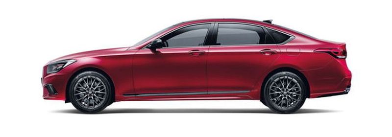 Hyundai Genesis G80 Sport – Red Dot Award 2017: Das Designkonzept des Personenkraftwagens von Hyundai, Seoul, Südkorea basiert auf der Beibehaltung der harmonischen Proportionen des G80 in Verbindung mit einer sportlicheren Gestaltung der Seitenansicht. Prägnante kupferfarbene Elemente verbinden Exterieur- und Interieurgestaltung. Im Innenraum hat der Genesis G80 Sport zudem ein Dreispeichenlenkrad und sportlich geformte Sitze. (Bild: Hyundai/Red Dot)