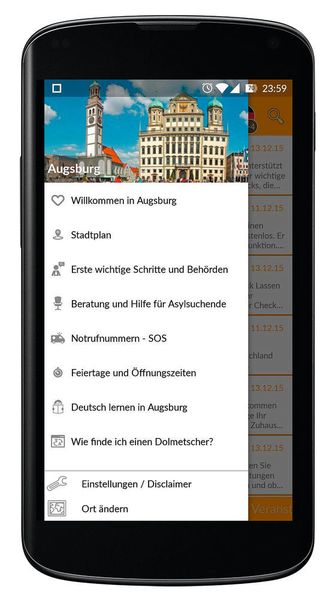 Die Sprache der App lässt sich jederzeit ändern (Bild: Integreat)