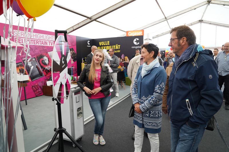 Am Telekom-Stand lockte ein Glücksrad mit Gewinnen. (Eno telecom)