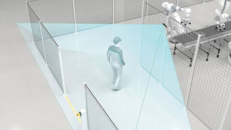 Mit der Funktion Personenerkennung erkennt das System bis zu drei Personen im Sichtfeld, markiert diese als Overlay im Videobild und kann daraufhin automatisch ein auslösendes Ereignis markieren.  (Bild: Pepperl+Fuchs)