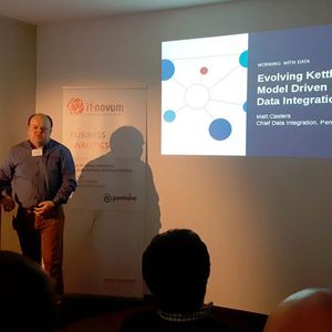 Im Mittelpunkt des Vortrags von Matt Casters stand die Weiterentwicklung von Kettle.