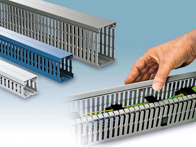 Halogenfreie Verdrahtungskanäle sind in unterschiedlichen Farben verfügbar. (Bild: Phoenix Contact)