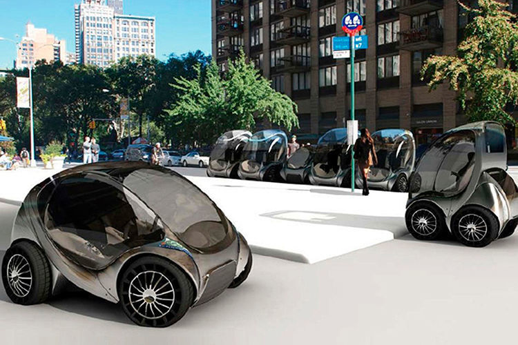 In Genf wird in diesem Jahr erstmals die Serienversion des E-Stadtautos Hiriko Fold gezeigt, das sich auf Knopfdruck noch kleiner machen (2 m) und auf der Stelle drehen kann, um auch kleinste Parklücken zu nutzen (Hiriko)