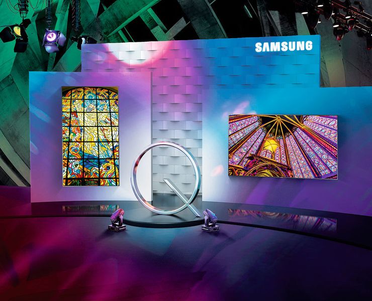Nicht nur bei TV-Geräten, sondern auch bei Large-Format-Displays setzt Samsung auf die selbst entwickelte QLED-Technik. (Samsung)