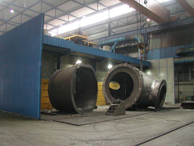 Maschinenträger, Abmessungen 5550 mm x 4250 mm x 3500 mm, Stückgewicht 47.000 kg, Werkstoff: EN-GJS-400-18U-LT  nach DIN EN 1563. (Bild: Meuselwitz-Guss)