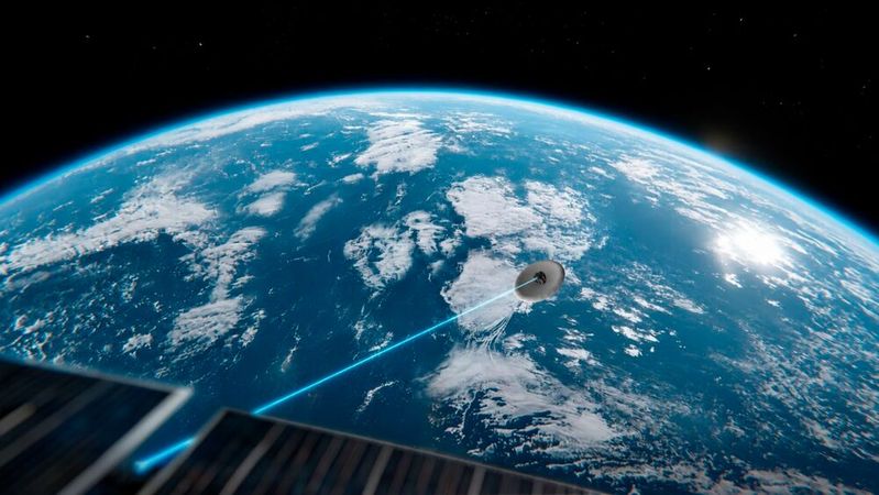 Für 2027 planen zwei Unternehmen erstmals eine optische Laserkommunikation, die direkt zwischen einem Satelliten in einer erdnahen Umlaufbahn (LEO) und einem wiedereintretenden Raumfahrzeug etabliert werden soll. (Bild:  ATMOS Space Cargo)