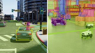 A scalable sensor platform simulates physically precise virtual environments. Roretellix and MathWorks are already using it to develop autonomous vehicles. (Image:Nvidia)