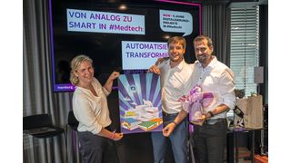 Das Geschäftsführungsteam von Avasis Solutions, Sarah Panten, Lukas Vogler und Ralf Thür (v.l.), feiert in Hamburg gemeinsam mit Kundenteams, Partnerunternehmen und allen Mitarbeitern das fünfjährige Bestehen des Unternehmens. (Bild: Dr. Matthias Panten)