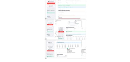 Bild 4: Integrierte Mehrzieloptimierung und Entscheidungsunterstützung in „DoExpert“ (Screenshot der Benutzeroberfläche): Konfiguration der Mehrzieloptimierung, berechnete gemäß Pareto optimale Lösungen sowie deren Bewertung und Rangfolge mithilfe verschiedener MCDM-Verfahren.(Bild:  HFU /KSF)