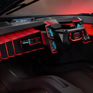 Im Racing-Modus (R) leuchtet der gesamte Innenraum rot.(Bild:  Nissan)