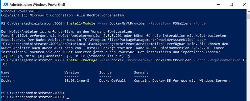 Die Bereitstellung von Containern wird meistens über Docker durchgeführt, auch auf Windows-Servern. (Joos)