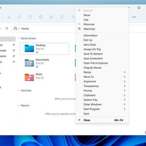 SmartSystemMenu bietet über das Kontextmenü verschiedene Befehle an, mit denen sich Dokumente leichter verwalten lassen. (Bild:  Joos (Screenshot))