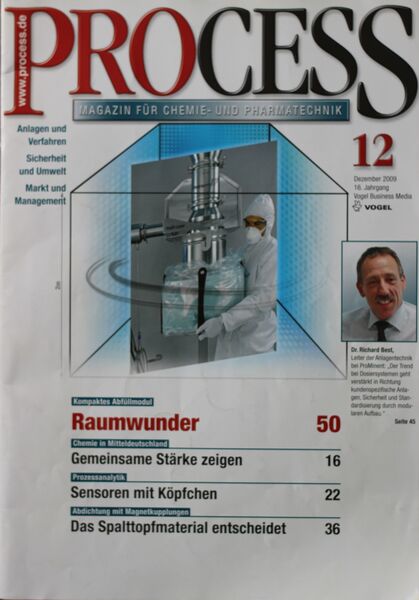 Dezember 2009   Top Themen:  - Raumwunder - Gemeinsame Stärke zeigen - Sensoren mit Köpfchen - Das Spalttopfmaterial entscheidet (Bild: PROCESS)