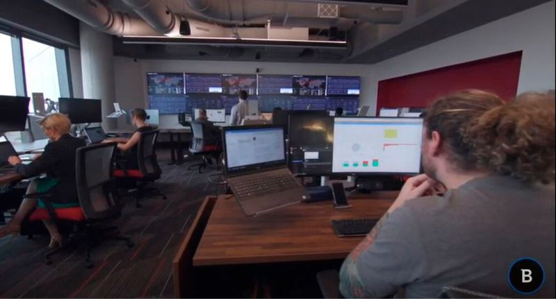 Blick in das Security Operations Center von Bitdefender, San Antonio (Texas).