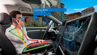 Ein Bildverarbeitungsmodell verarbeitet auf Anfrage visuelle Daten. Forschende arbeiten daran, relevante Informationen aus dem Bild zu extrahieren und sie als Kontext für verschiedene Funktionen des Fahrzeugs, wie KI-Assistenten und Sicherheitssysteme, bereitzustellen. (Bild: Fraunhofer IOSB/Zensch)