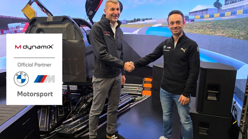 Von links nach rechts: Peter Pfeffer (MdynamiX), Erik Schuivens (BMW M Motorsport)(Bild:  MdynamiX AG)