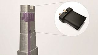 Tool insert and injection-moulding component: Thanks to conformal cooling the time required for cooling was reduced from 14 to just 8 seconds for each cycle, and part quality improved. (Source: Salcomp)