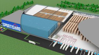 So wird das neue Distributionszentrum des Sportartikel-Einzelhändlers Sportisimo in Hrušov/Ostrava aussehen. Um das effiziente intralogistische Equipment darf sich, wie es heißt, SSI Schäfer kümmern. Hier mehr Details dazu. (Bild: Sportisimo)