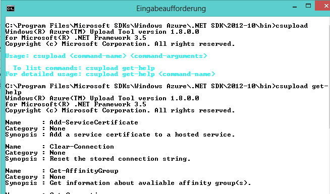 Mit dem Tool csupload.exe laden Administratoren virtuelle Festplatten von lokalen Servern in Windows Azure. Um ein Zertifikat für CSUpload zu erstellen, verwenden Administratoren den folgenden Befehl: makecert -r -pe -n 